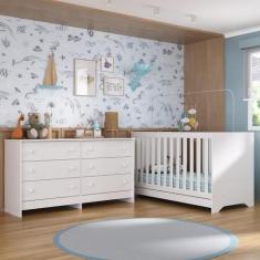 Berço 3 em 1 para Colchão 130 x 60cm com Cômoda Pipoca Multimóveis MP4