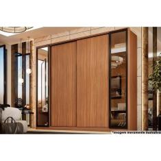 Guarda Roupa Casal 4 Portas c/ 2 Vidros Reflecta Laredo Amendola/nude Prime Tx - Demóbile