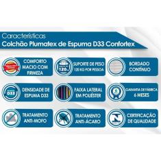 Colchão Solteiro Espuma D33 Confortex (78x188x16) - Plumatex