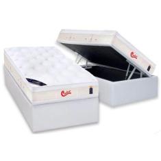 Cama Box Baú Solteiro: Colchão Molas Castor Pocket Gold Star Vitagel +