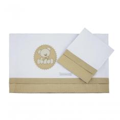 Lençol De Carrinho Urso Bolacha Bege