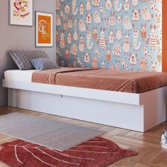 Cama Solteiro Box Baú 80 Bogotá 78cm X 188cm Branco