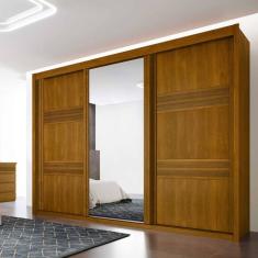 Guarda Roupa Casal Com Espelho 3 Portas 6 Gavetas Pacioli Sky Móveis Bettio