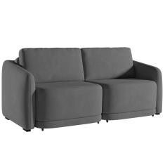 Sofá Cama Casal Para Sala 236cm Polska K04 Veludo Cinza Escuro - Mpozenato