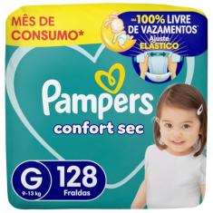Fralda Pampers Confort Sec G - 128 fraldas