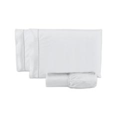 Lençol Super King 500 Fios 3 Peças 100% algodao - Rafaloro, Branco