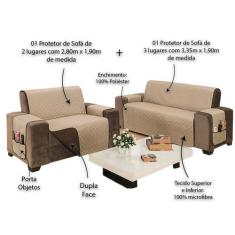 Protetor Impermeável para Sofá 2 e 3 Lugares King - MR, Kaqui/Tabaco