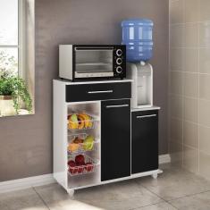 Balcão Cozinha Multiuso Ditália Mf-185 Branco Preto