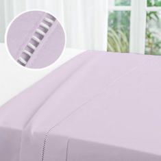 Lençol de Cima Queen Avulso c/ Vira e Ponto Palito Percal 200 Fios 100