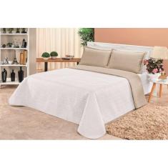 Cobre Leito Casal Queen 3 Pçs - Colcha Dupla Face Com Vies