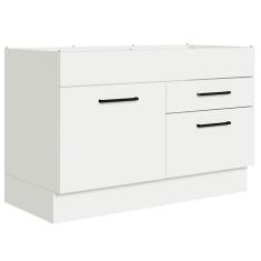 Balcão Gabinete De Pia 120 X 60 Cm 1 Porta 2 Gavetas Branc