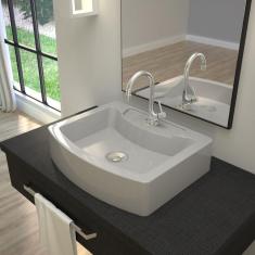 Kit Cuba RT41 com Torneira 1198 Metal e Válvula Click 1 Polegada B e Sifão Cromado e Flexível Compace Cinza