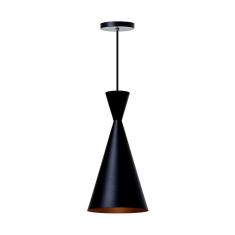 Lustre Pendente Canadá Alumínio Preto Com Cobre
