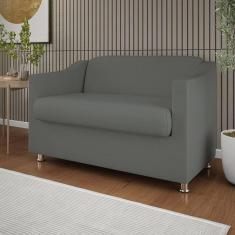 Sofá Namoradeira 2 Lugares Tilla Sala De Estar Balaqui Decor cinza