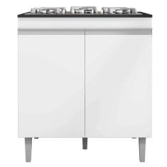 Balcão Para Cooktop Adriana 2 Portas Com Tampo Branco