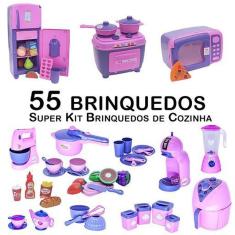 Kit infantil comida geladeira fogão microondas panela 55p