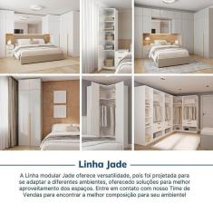 Guarda-Roupa Modular 80cm com Portas e Prateleiras Jade CabeCasa MadeiraMadeira Branco Fosco