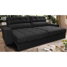 Sofá Retrátil e Reclinável 2,52m Molas Ensacadas Cama inBox Brasil Vel