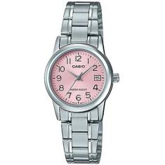 Relógio casio feminino collection prata ltp-v002d-4budf