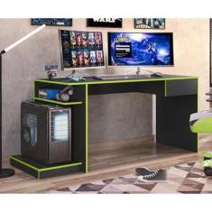 Mesa Gamer Rubi Com 1 Gaveta Preto/Verde Baby Home