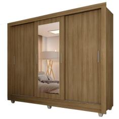 Guarda Roupa Casal Vivian 3 Pts Espelho Menor Boreal - A Móveis Arapon