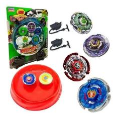 Kit com 4 Peões Beyblade Metal Burst + 2 Lançadores + 2 Cordinha - toy