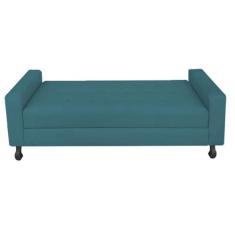 Recamier Calçadeira Sofá Dona 1,95 cm King Size Baú Quarto Sala Suede 