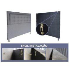 Cabeceira Queen 160 Cama Box Sophia Capitonê Diamond 2 Preto Suede Com