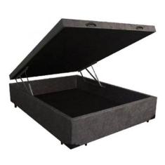 Cama Box Báu Casal Padrão 138x188 Em Tecido Suede Blindada Reforçada S