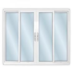 Janela de Alumínio de Correr 120x200cm 4 Folhas 2 Fixas com Vidro Mini Boreal Linha Solida MGM Branco