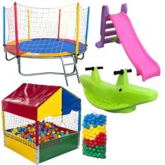 Cama Elástica Pula Pula 2,30m Nacional Piscina de Bolinhas Quadrada 1,