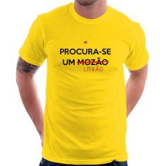 Camiseta Procura-se um Litrão - Foca na Moda, Amarelo, P