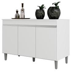 Balcão Pia Manu 120cm com Tampo mdp - ajl Móveis Branco