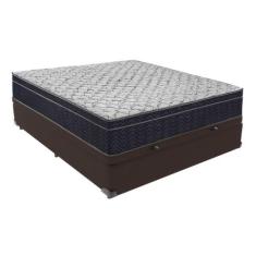 Conjunto Cama Marrom Viúvo Box com Baú e Colchão Airtech D45 - Ortobom