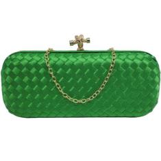 Bolsa De Festa Clutch Cetim Trançada Modelo Comprido Luxo - Lika Bijut