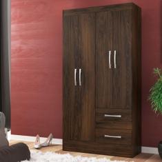 Guarda-Roupa Solteiro Conde 4 Portas 2 Gavetas Cor Cacau - Direto Sim,