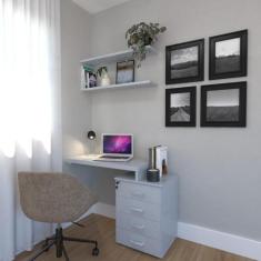 Escrivaninha Mesa Escritório e Home Office com 4 Gavetas 112cm MDF Cin