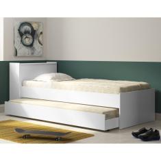 Bicama Multimóveis com Baú embutido para colchão 190cmx80cm Branca REF.5009