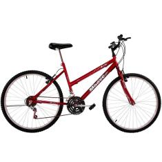 Bicicleta Aro 26 Feminina Adulto 18 Marchas Vermelha