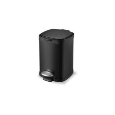 Lixeira Com Pedal Brinox Frame 6 Litros Em Aço Carbono Preto