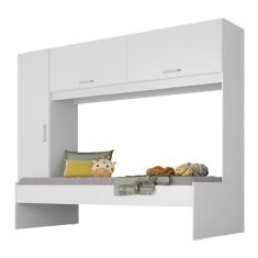 Cama Solteiro Com Guarda-roupas Para Colchão 88x188 Cm Casadinho Multimóveis Bb2650 Branco Branco