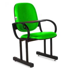 01 Cadeira Para Auditório Com Prancheta Linha Dallas Auditório Verde