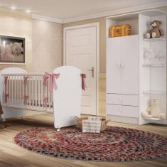 Quarto de Bebê Completo Guarda Roupa e Berço Corujinha Percasa