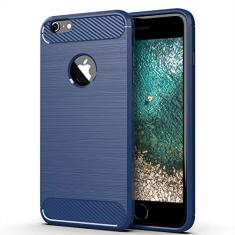 Capa para Apple iPhone 6 Plus, capa de material de fibra de carbono, suave antiderrapante, macia, anti-impressões digitais, capa totalmente protetora para Apple iPhone 6 Plus