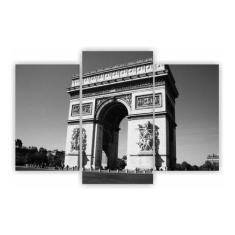Kit 3 Quadros 1 Paisagem Arco Do Triunfo Cidades 75 X 50 Cm - Micro Of