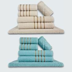 Jogo de Toalhas 12 pçs Coleção Montreal 100% Algodão BG+VD - Toalhas B