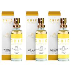 Kit 3 Perfumes Chic Woman Amakha Paris 15 ml