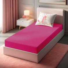 Jogo de lençol solteiro 2 peças Unicórnio - Amora enxovais, pink