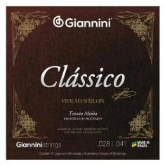 Encordoamento Violão Nylon Giannini Clássico Tensão Média