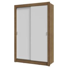 Guarda-roupa Solteiro 2 Portas de Correr Rustic/branco Milano Madesa
